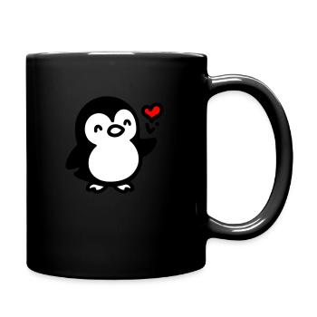 Pingouin coeur - Mug uni - noir - Droite