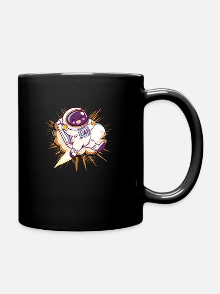 Astronaut Spaceman Kosmos - Tasse einfarbig - Schwarz
