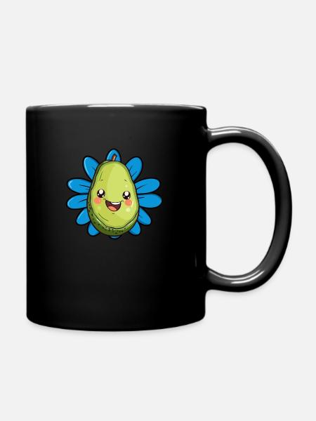 Avocado Veganer Öko - Tasse einfarbig - Schwarz