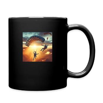 Fallschirmspringer - Tasse einfarbig - Schwarz - Rechts