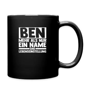 Vorname Ben - Tasse einfarbig - Schwarz - Rechts