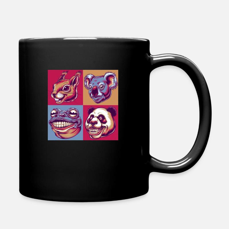 sourire horreur animaux grenouille panda koala halloween - Mug uni - noir