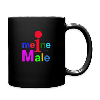 buch shirt - Tasse einfarbig - Schwarz - Rechts