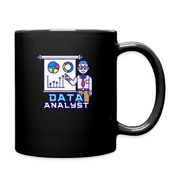 Data Analyst Engineer Scientist Power BI SQL ETL - Full Colour Mug - black - Right
