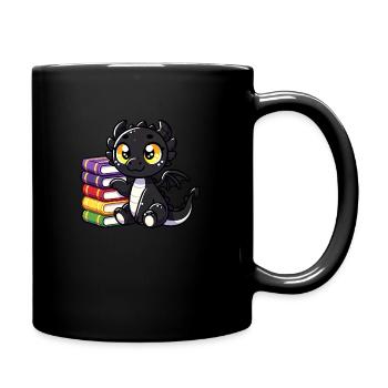 Black Dragon Golden Eyes Books - Full Colour Mug - black - Right