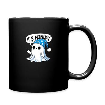 Gespenst Geist Schlafmütze It's Monday Spuki - Tasse einfarbig - Schwarz - Rechts