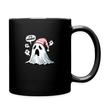 Gespenst Geist Schlafmütze It's Monday Spuki - Tasse einfarbig - Schwarz - Rechts