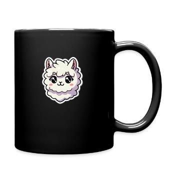 Fluffy Alpaca - Adorable and Sweet - Full Colour Mug - black - Right