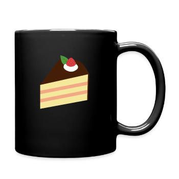 Kuchen - Tasse einfarbig - Schwarz - Rechts