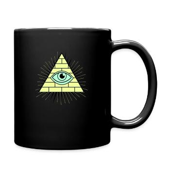 Illuminati Pyramide - Tasse einfarbig - Schwarz - Rechts