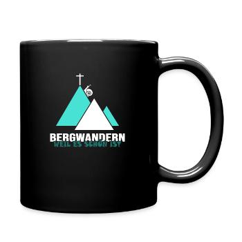mountain hiking ferrata climbing alpine mountaineering climbing - Full Colour Mug - black - Right