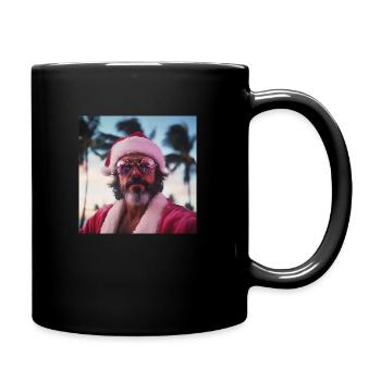 Santa mit Stil - Tasse einfarbig - Schwarz - Rechts
