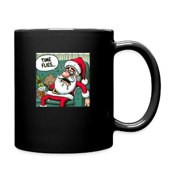 Drunken Santa - Full Colour Mug - black - Right