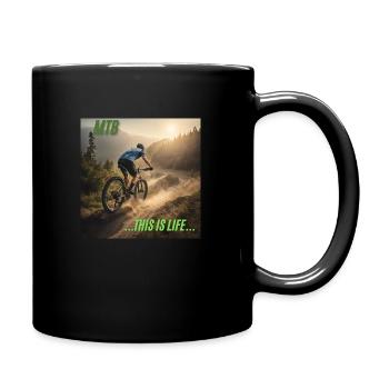 MTB, das ist das Leben - Tasse einfarbig - Schwarz - Rechts