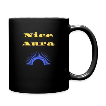 Nice Aura Bro, Gute Energie, Positive Ausstrahlung - Tasse einfarbig - Schwarz - Rechts