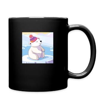 Eisbär2 - Tasse einfarbig - Schwarz - Rechts