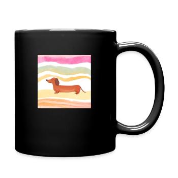dackel bild - Tasse einfarbig - Schwarz - Rechts