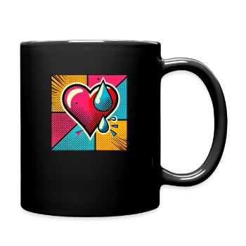 popartherz - Tasse einfarbig - Schwarz - Rechts