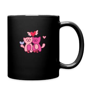 Love Cats - Full Colour Mug - black - Right