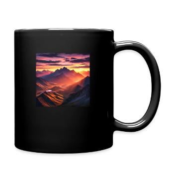 une montagne au coucher du soleil - Mug uni - noir - Droite