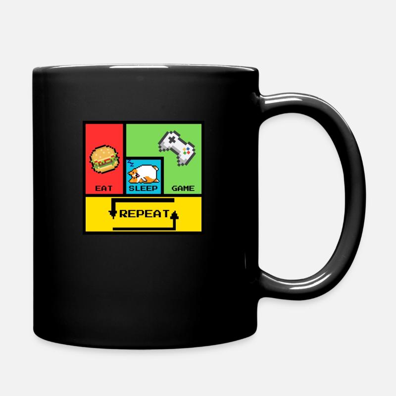 Eat, Sleep, Game, Repeat - Tasse einfarbig - Schwarz