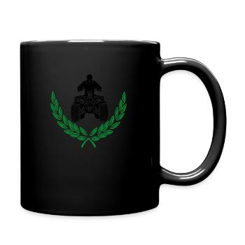 VTT Quad noir couronne de laurier vert - Mug uni - noir - Droite