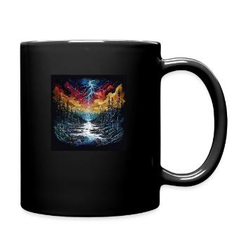 Landscape Lightning - Tasse einfarbig - Schwarz - Rechts
