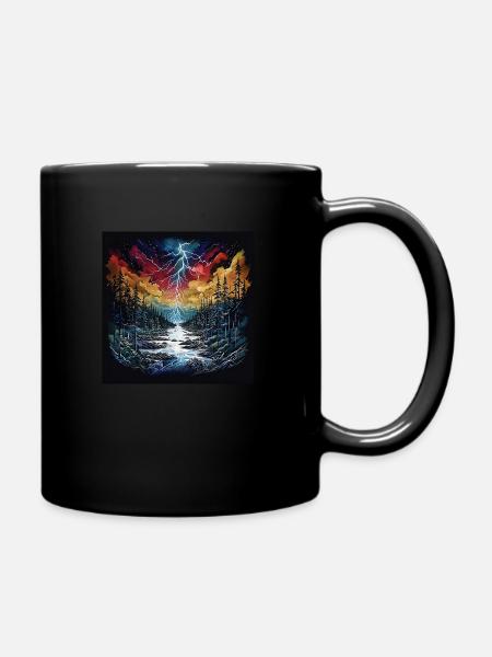 Landscape Lightning - Tasse einfarbig - Schwarz