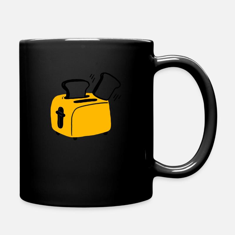 Toaster mit Brot Comic - Tasse einfarbig - Schwarz