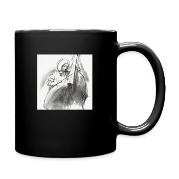 Kontrabassist - Tasse einfarbig - Schwarz - Rechts