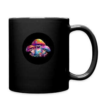 Pilze mit Gesicht die feiern - Tasse einfarbig - Schwarz - Rechts