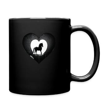 Coeur de cheval noir et blanc - Mug uni - noir - Droite