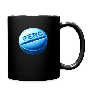 Percocet Blaue Pille mit Gravur PERC - Tasse einfarbig - Schwarz - Rechts