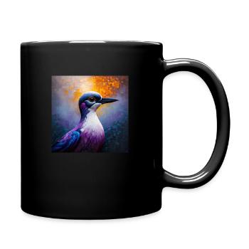 Shiny Bird Mosaic White Blue Purple - Full Colour Mug - black - Right