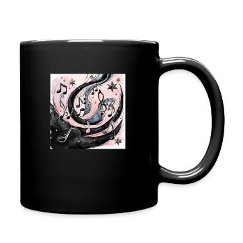 Musique Noir Lumière Notes Multiples Ciel flottant - Mug uni - noir - Droite