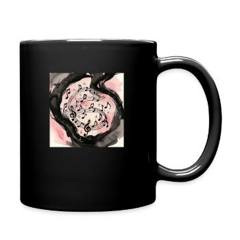 Musik schwarz Licht noten mehrere schwebend himme - Tasse einfarbig - Schwarz - Rechts