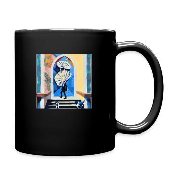A head full of flowers - Full Colour Mug - black - Right