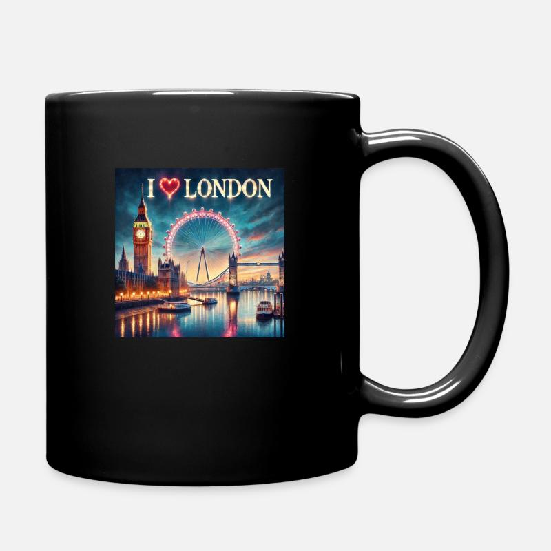 I Love London - Full Colour Mug - black