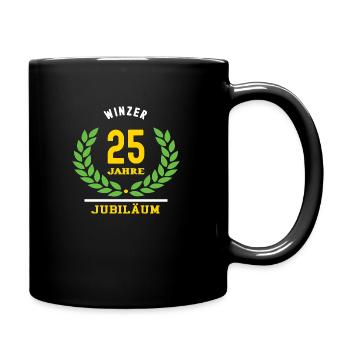Winzer Jubiläum 25 Jahre 25 jähriges Jubilaeum 25. - Tasse einfarbig - Schwarz - Rechts