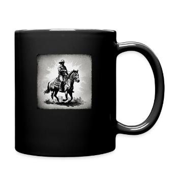 Cowboy riding - Tasse einfarbig - Schwarz - Rechts