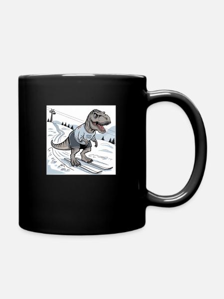 Ski-Rex, T-Rex - Tasse einfarbig - Schwarz
