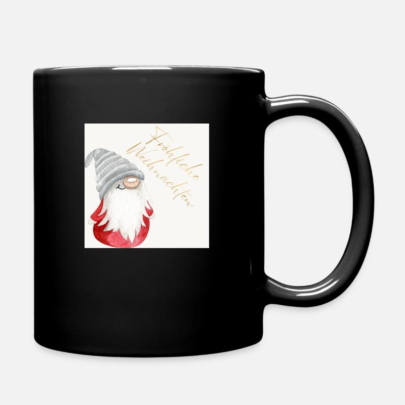 Weinachtswichtel - Tasse einfarbig - Schwarz