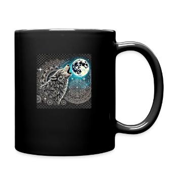 Wolf mond - Tasse einfarbig - Schwarz - Rechts