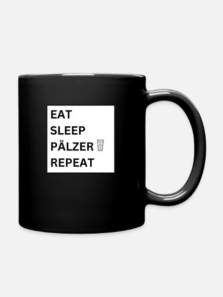 EAT SLEEP PÄLZER REPEAT - Full Colour Mug - black