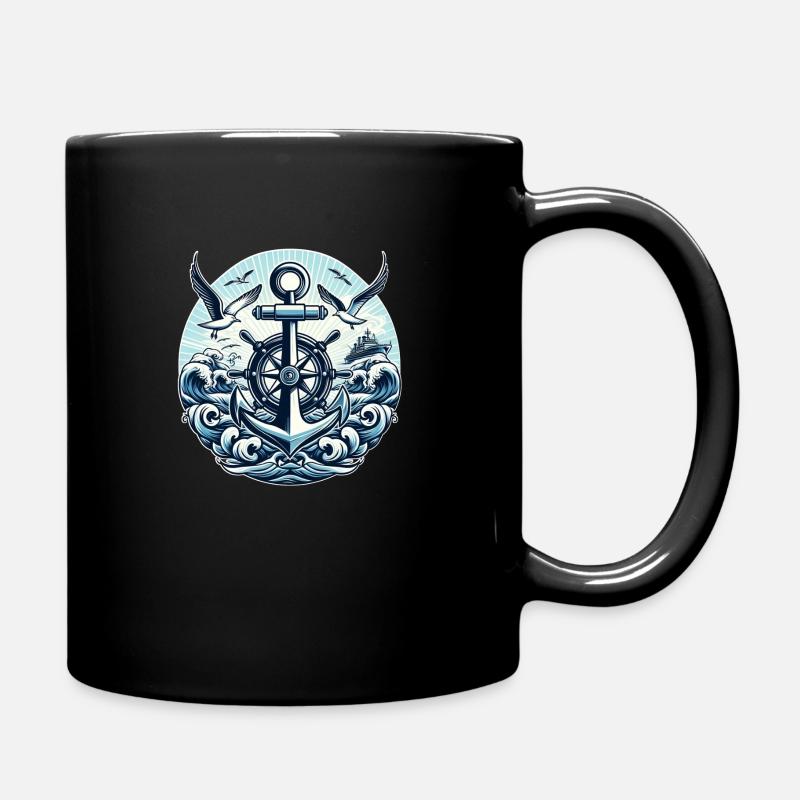 Anchor Steering Wheel Logo - Full Colour Mug - black
