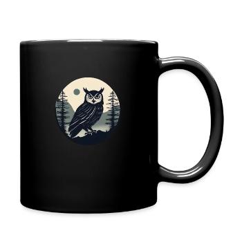 Owl - Full Colour Mug - black - Right