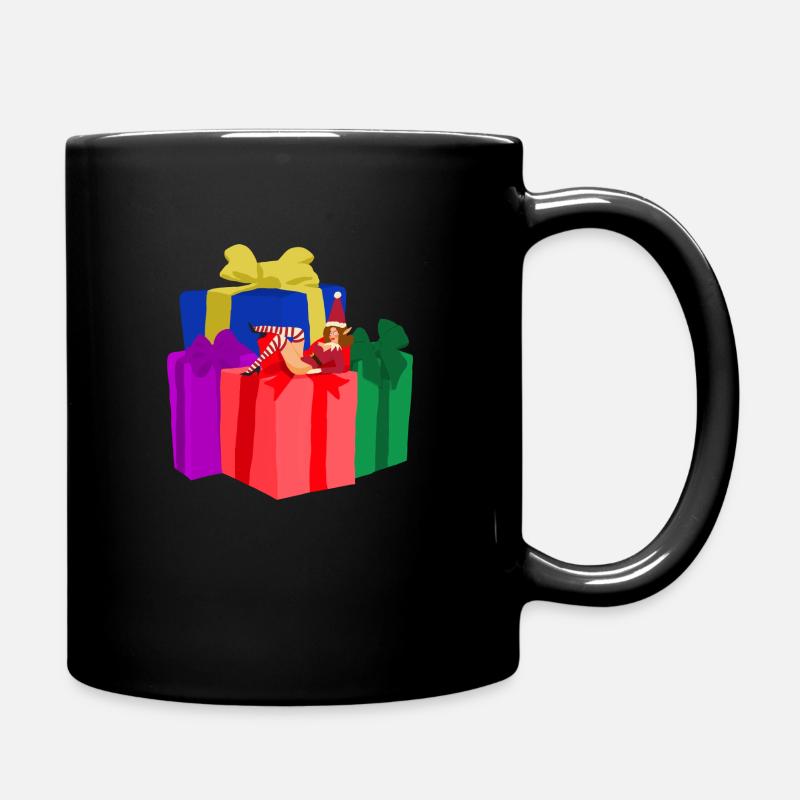 Das Elfen-Pinup des Weihnachtsmanns - Tasse einfarbig - Schwarz