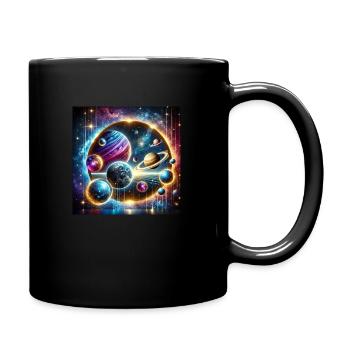 Magische Planetensysteme im All - Tasse einfarbig - Schwarz - Rechts