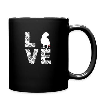 Afrikanischer Graupapagei - Tasse einfarbig - Schwarz - Rechts