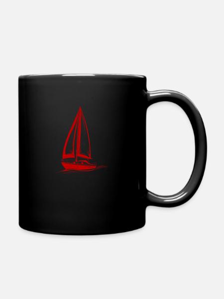 Segelboot - Tasse einfarbig - Schwarz